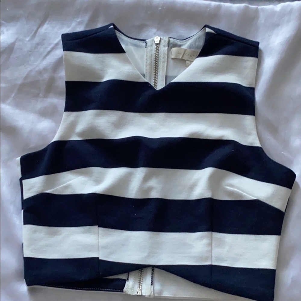 Dance & Marvel navy and white crop top